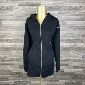 "NEW" ALGORYTHM Zip Up Long Sleeve Black Hooded Sweatshirt Hoodie Women's Size S